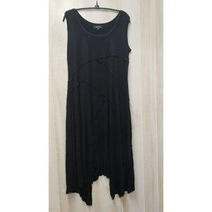 Karen Kane Black Sleeveless Dress, Asymmetrical Hem, 0X Rayon Spandex Blend